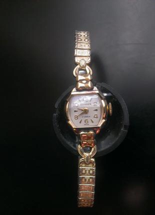 Женские позолоченные часы с браслетом banner 17j swiss, 50е