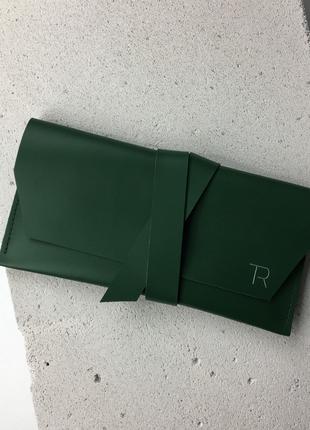 Женский кожаный клатч 1.0 TREBA Зеленый