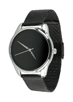 Часы ZIZ Минимализм черный на металлическом браслете (черный)