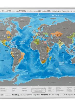 Скретч карта мира Discovery Map на английском языке