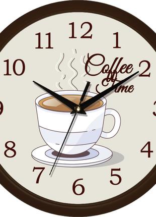 Часы настенные "Coffee time" круглые бесшумные кофе