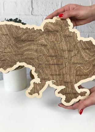 Карта Украины из дерева