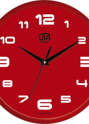 Настінний годинник червоні круглі безшумні