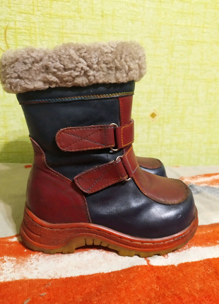 Дитячі зимові чобітки шкіра, цигейка натуральні чоботи