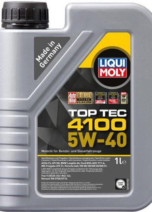 Моторное масло Liqui Moly TOP TEC 4100 5W-40 API - SN/CF ACEA ...