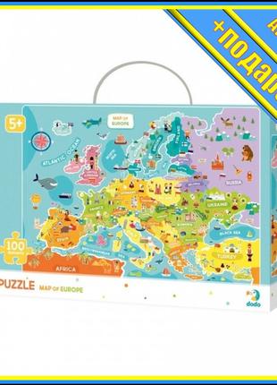 * Детский пазл "Карта Европы" английская версия DoDo 300124, 1...