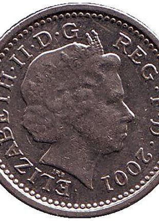 Монета 5 пенсов. 2001 год, Великобритания.