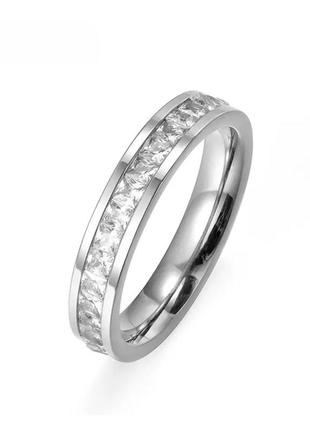 Стильное кольцо нержавеющая сталь австрийские кристаллы