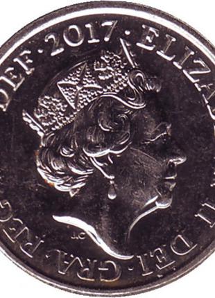 Монета 5 пенсов. 2017 год, Великобритания.