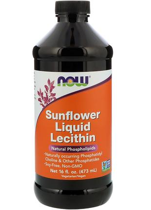 Подсолнечный Лецитин, Sunflower Liquid Lecithin, Now Foods, 47...