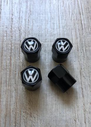 Колпачки На Ниппеля Золотник С Логотипом Volkswagen Чорный
