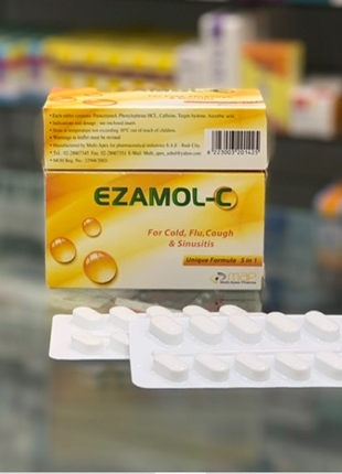 Ezamol C Езамол від застуди температури парацетамол 20 таб Єгипет
