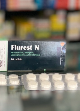 Flurest N Флюрест Н від застуди грипу Парацетамол 20 шт Єгипет