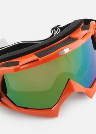 Очки маска для сноубординга Vega MJ-16 стекло хамелеон оранжевые