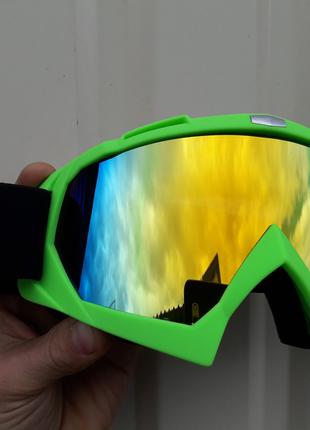 Горнолыжные очки Enduro ATV ярко зелёные