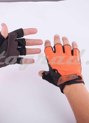 Перчатки без пальцев оранжевые FOX