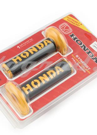 Ручки руля (грипсы) Honda (черно-желтые)