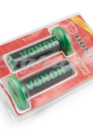 Ручки руля (грипсы) Honda (черно-зеленые)