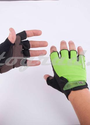 Перчатки без пальцев зеленые FOX