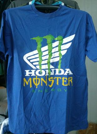 Футболка HONDA Monster 100% хлопок синяя размер XL
