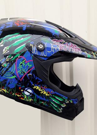 Мото шлем Эндуро Monster ATV + очки в подарок