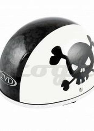 Шлем-каска TVD Skull бело черный глянец