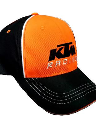 Бейсболка черно-оранжевая 100% хлопок KTM RACING