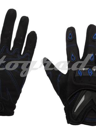 Мото перчатки летние с защитой MC-10 чёрно синие текстиль SCOYCO