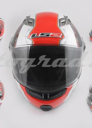 Шлем трансформер LS2 FF370 Europe красно-белый + солнцезащитны...