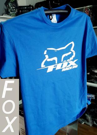 Мото Футболка Fox 100% хлопок синяя