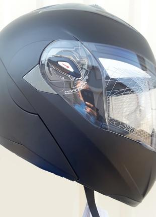 Шлем трансформер модуляр F2 Rider чёрный матовый размер S и M