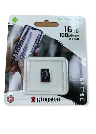 Карта памяти Kingston Canvas Select Plus microSD 16Gb Class 10...