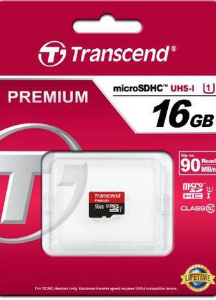 Карта памяти Transcend microSDHC 16GB UHS-I class 10, Transcen...