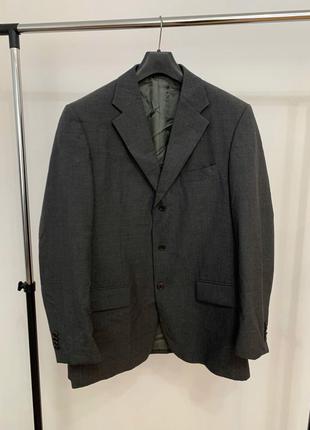 Пиджак balmain винтажный шерстяной жакет серый мужской