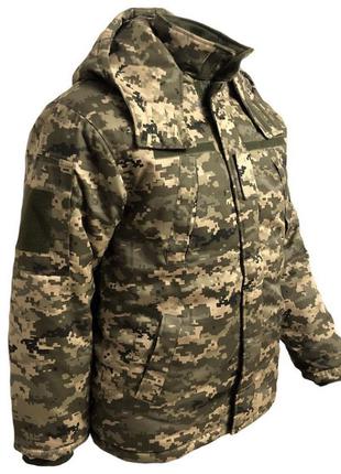 Мужская зимняя куртка 56 размер с капюшоном рип стоп пиксель