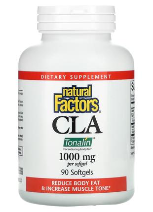 Natural Factors, CLA Tonalin, 1000 мг, 90 мягких таблеток купить