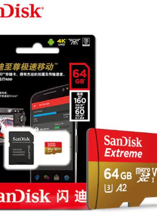 Карта памяти SanDisk  64 Гб  A2 Class10 Extreme Pro microSDXC UHS