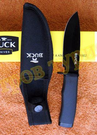 Охотничий Нож Buck 009 Black с чехлом  56HRC