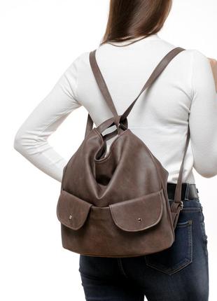 Жіночий рюкзак asti xkh світло-коричневий нубук