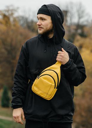 Мужская сумка слинг через плечо brooklyn - желтая