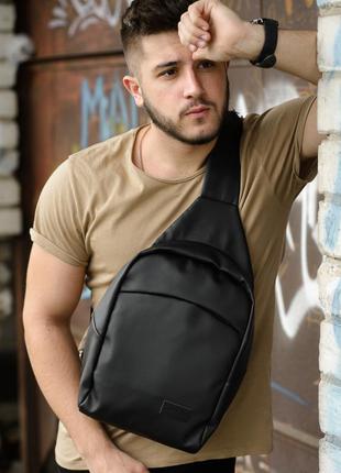 Мужская сумка слинг через плечо brooklyn - чёрная
