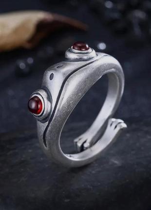 Стильное кольцо "лягушка", колечко с жабкой, кольца, серебро, ...