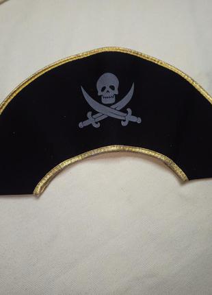 Шляпа пирата, черная шляпа с изображением веселого роджера