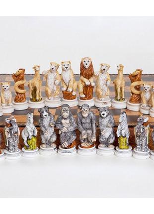 Шахматные фигуры "Львы против обезьян" Nigri Scacchi SP68