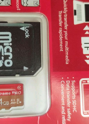 Micro sd card Extreme Pro 64gb + adapter
Class 10
