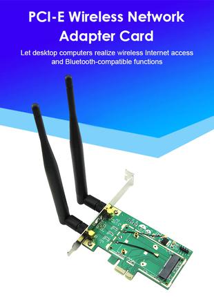 Адаптер для подключения miniPCI-e модуля Wi-Fi к PCI-e х1, с BT