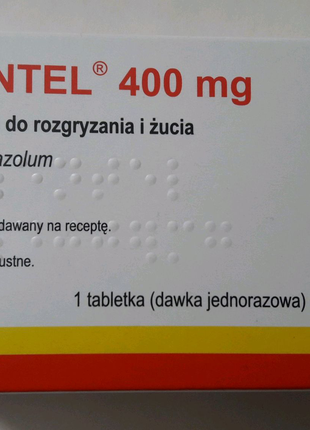 Зентел 400 мг 1 таб.Zentel Польща з Польщі Польща цена купити