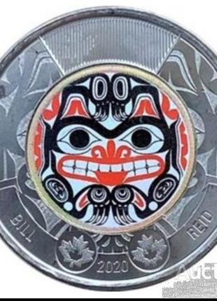Канада 2 доллара 2020 100 лет со дня рождения Билла Рида (ЦВЕТ...
