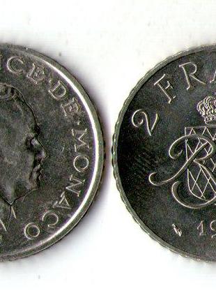Монако 20 франков 1982 год принц Ренье III №1009