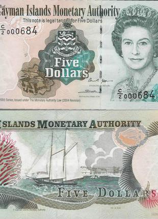 Кайманы - Cayman Islands 2005 - 5 dollars UNC